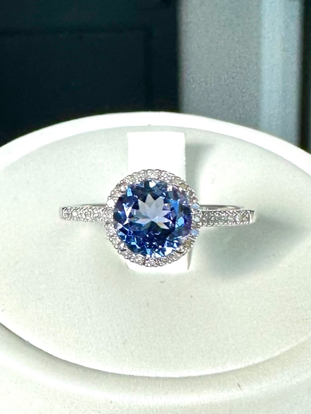 💍 RARE 1.5ct Unheated Tanzanite & Diamond Engagement Ring 14k ✨ Size 7